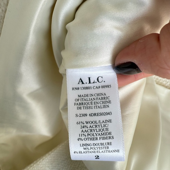 A.L.C. Cream Mini Dress with Silver Accents - Picture 14 of 16